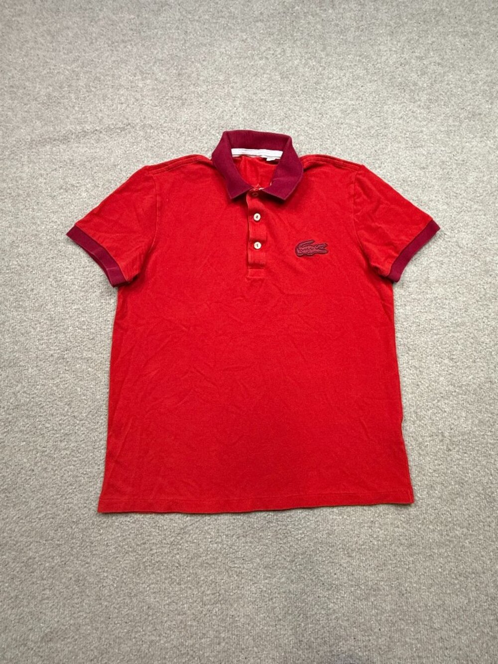 Lacoste Polo Shirt Men's Size M Red Short Sleeve Collared Slim Fit